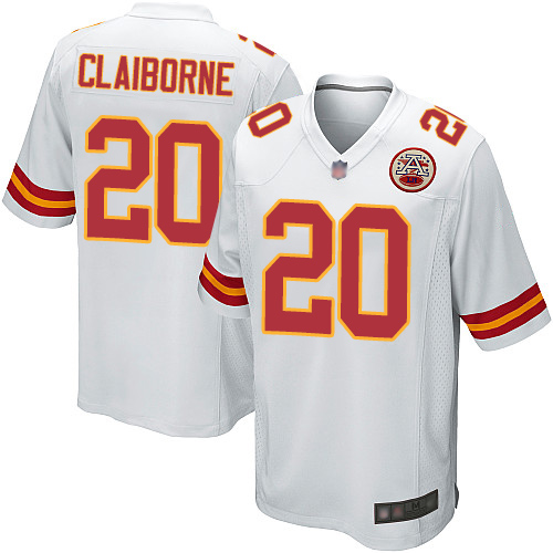Men Kansas City Chiefs #20 Claiborne Morris Game White Football Nike NFL Jersey